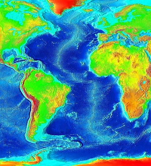 Atlantic depth map